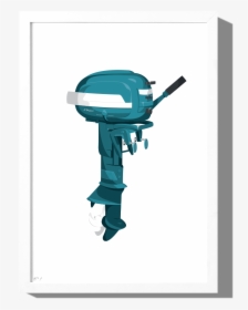 Outboard Motor Art Print With Optional Frame, HD Png Download, Transparent PNG