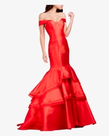 Mackenzie Red Dress - Trumpet Off The Shoulder Prom Dress, HD Png Download, Transparent PNG