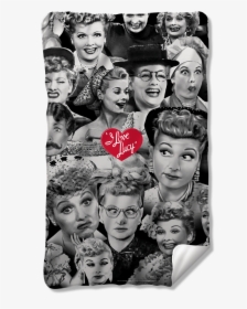 I Love Lucy Faces Fleece Blanket   Class - Love Lucy T Shirts, HD Png Download, Transparent PNG