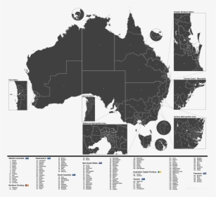 Vector Map Of Australia , Png Download - Australian Electoral Map 2019, Transparent Png, Transparent PNG