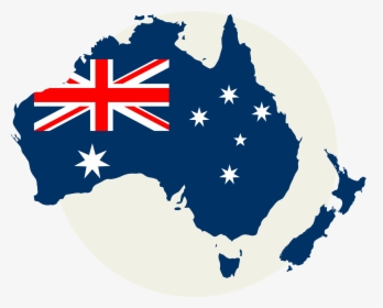Flag Of Australia Map - Australia Flag Map Png, Transparent Png, Transparent PNG