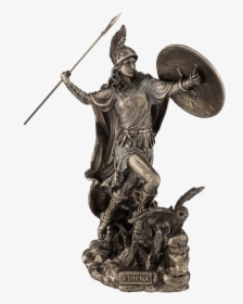 Athena Throwing Javelin With Owl Of Wisdom - Athena Statue, HD Png Download, Transparent PNG