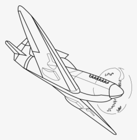 Ww2 Fighter Plane - Drawing Second World War, HD Png Download, Transparent PNG