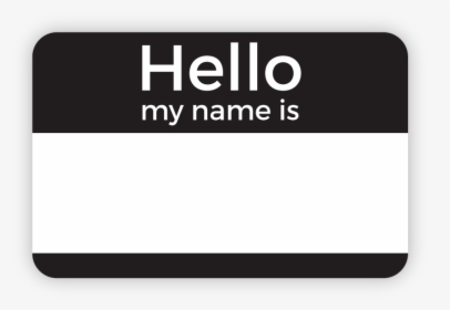 Reusable Write-on Hello Badge Black - Name Tag Black And White, HD Png Download, Transparent PNG