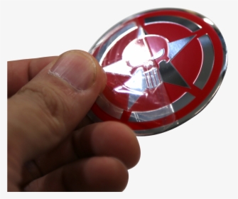 Punisher Red Shield Wheel Hub Center Cap Sticker Decal - Emblem, HD Png Download, Transparent PNG