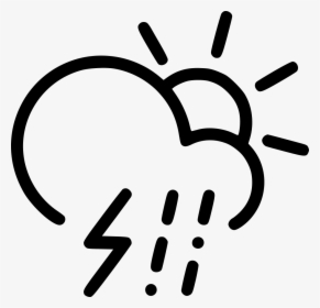 Day Sleet Storm Cloud Lightning Rain Sun - Sun And Wind Icon, HD Png Download, Transparent PNG