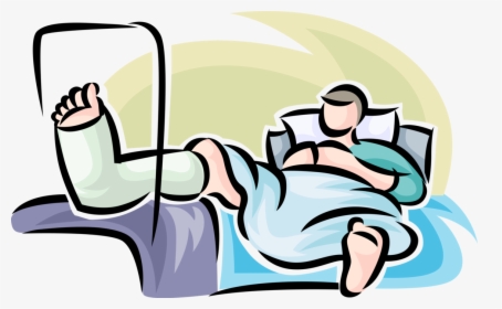 Leg Vector Illustration - Cartoon In Hospital Bed, HD Png Download, Transparent PNG
