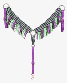 Mustang Nylon Braided Breast Collar With Fringe, Purple/lime/black - Panties, HD Png Download, Transparent PNG