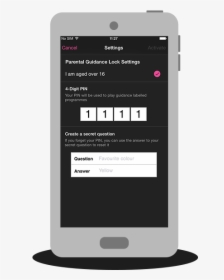 Parental Guidance Lock Settings Page On The Bbc Iplayer - Iphone, HD Png Download, Transparent PNG