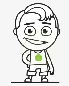 Black And White Boy Cartoon Vector Character Aka Reggie - Comic Strip Characters Outline, HD Png Download, Transparent PNG