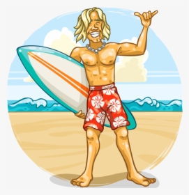Surfer Dude Cartoon, HD Png Download, Transparent PNG