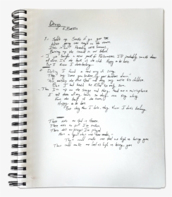 Drugs Lyricsheet Notebook - My Time Evan Bartels Lyrics, HD Png Download, Transparent PNG