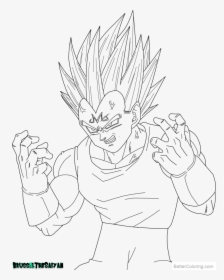Free Majin Vegeta Coloring Pages Lineart By Brusselthesaiyan - Majin Vegeta Coloring Pages, HD Png Download, Transparent PNG