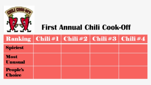 Chili Cook Off Voting Sheet, HD Png Download, Transparent PNG