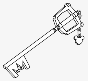 Kingdom Hearts Clipart Black And White - Kingdom Hearts Keyblade Outline, HD Png Download, Transparent PNG