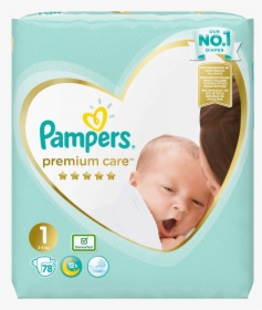 Pampers Premium Care 1 Newborn 78 Pcs Value Pack - Pampers Premium Care 1, HD Png Download, Transparent PNG