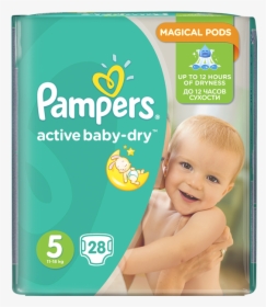 Pieluchy Pampers Active Baby-dry Rozmiar 5 , 28 Szt - Pampers Baby Dry No 5, HD Png Download, Transparent PNG