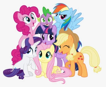 My Little Pony Mane 6 And Spike, HD Png Download, Transparent PNG