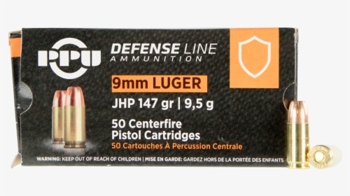 N - 147 Grain Jacketed Hollow Point Ppu Luger 9mm Ammo, HD Png Download, Transparent PNG