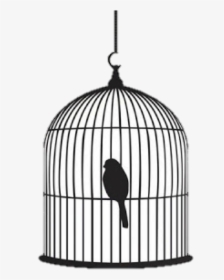Bird In Cage Silhouette, HD Png Download, Transparent PNG