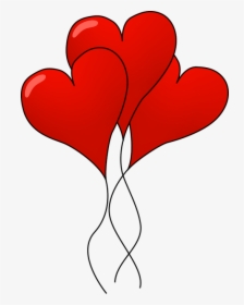 Hearts Balloons Red - Heart Shaped Balloons Clipart, HD Png Download, Transparent PNG