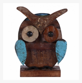 Reclaimed Wood-made Owl On Stand - Figurine, HD Png Download, Transparent PNG