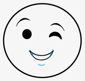 How To Draw Wink Emoji - Smiley, HD Png Download, Transparent PNG