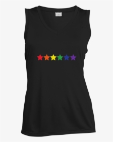 Rainbow Stars Lgbt Pride Black Sleeveless Tshirt For - Active Tank, HD Png Download, Transparent PNG