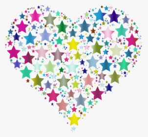 Colorful Heart And Star, HD Png Download, Transparent PNG