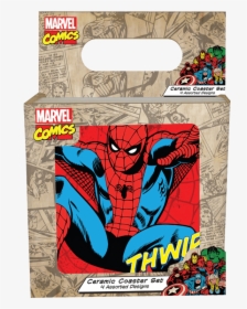 Marvel Comics 4 Piece Ceramic Coaster Set - Spider-man, HD Png Download, Transparent PNG