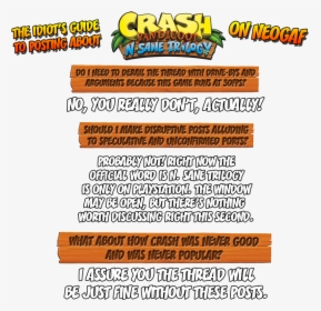 Crash Bandicoot N Sane Trilogy Png, Transparent Png, Transparent PNG