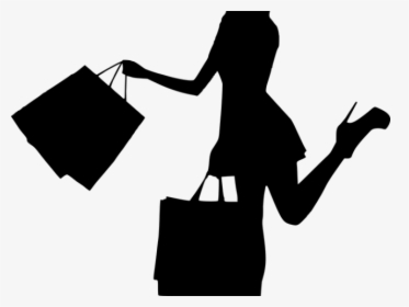 Woman Shopping Black And White, HD Png Download , Transparent Png Image -  PNGitem