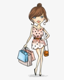 Imagem - Cute Girl Shopping Cartoon, HD Png Download, Transparent PNG