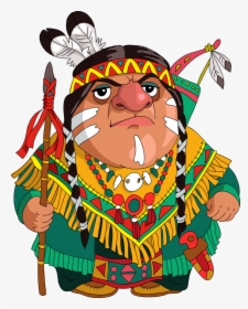 Transparent Indian Clipart - Cartoon Native American Png, Png Download, Transparent PNG