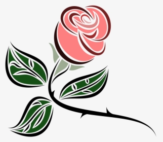 Stylized Rose - Free Clipart Pink Rose, HD Png Download, Transparent PNG