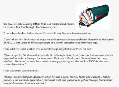 We Receive Such Touching Letters From Our Families - Junk Mail, HD Png Download, Transparent PNG