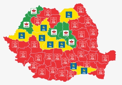 Locale 2016 Cj - Political Map Of Romania 2019, HD Png Download, Transparent PNG