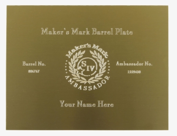 Personalized Ambassador Barrel Plate - Circle, HD Png Download, Transparent PNG