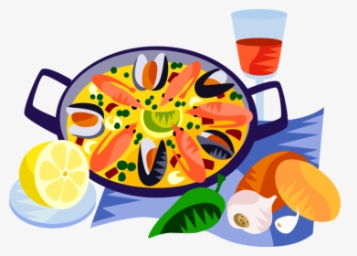 Vector Illustration Of European Spanish Cuisine Paella - Paella Clip Art, HD Png Download, Transparent PNG