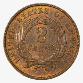 1865 Two Cent Reverse - سکه امریکا, HD Png Download, Transparent PNG