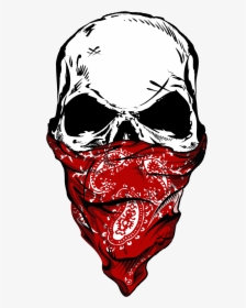 Skull With Red Bandana, HD Png Download, Transparent PNG