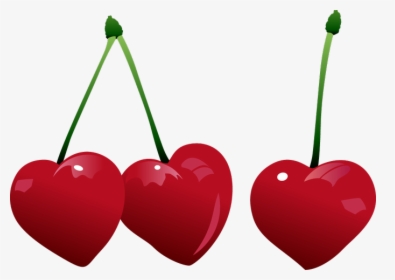 Hearts Cherries Clipart - Heart Cherry Clipart, HD Png Download, Transparent PNG