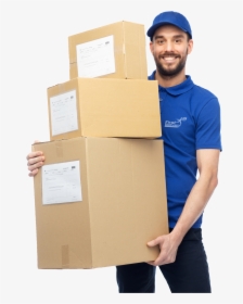 Delivery Man With Box Png, Transparent Png, Transparent PNG