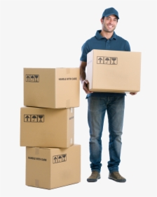 Relocating - Guy Moving Boxes Png, Transparent Png, Transparent PNG