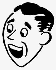 Face, Male, Man, Smile, Smiling, Happy, Eyes, Nose - Black And White Surprised Person, HD Png Download, Transparent PNG