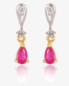 18kt Yellow Gold Diamond And Ruby Clip-on Earring For - Earrings, HD Png Download, Transparent PNG