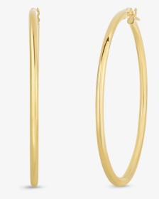 Roberto Coin 18k Gold Medium Round Hoop Earrings - Round Earrings Png, Transparent Png, Transparent PNG