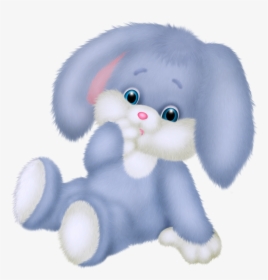 Cute Blue Bunny Png Clipart Picture - Bunny Clipart Stuffed Animals, Transparent Png, Transparent PNG