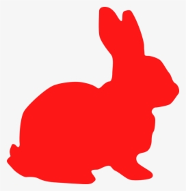 Bunny, Rabbit, Red, Silhouette, Hare, Animal, Easter - Red Rabbit Silhouette, HD Png Download, Transparent PNG