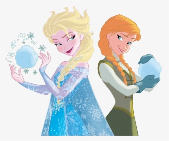 “transparent Elsa And Anna From Disney Christmas Storybook, HD Png Download, Transparent PNG